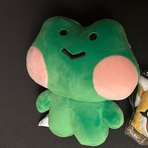 Plush Green Frog with Pink Cheeks - Cute Kids Stuffed Animal